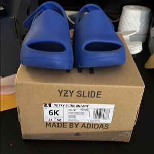 Adidas Kids Yeezy Blue Slide Sandals